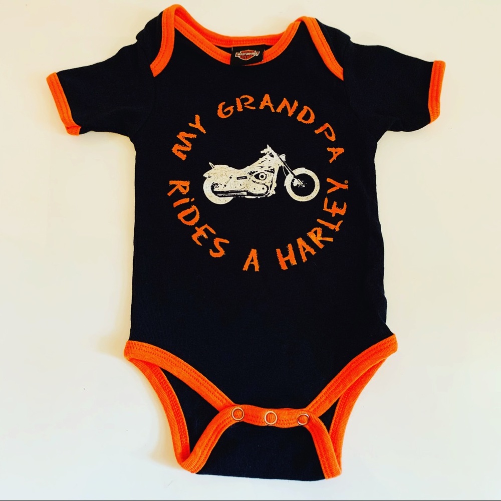 HARLEY DAVIDSON MOTORCYCLE BABY ONESIE 3-6 MONTHS